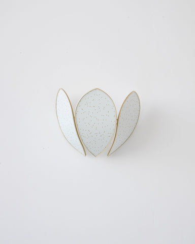 Applique Fleur Glacier et pois dorés
