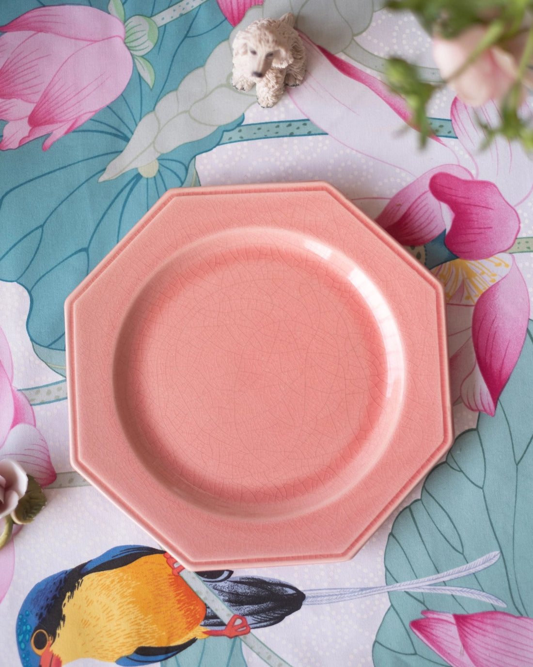 Assiette à dessert en faïence craquelée rose de Charolles (Copie) - Silly &amp; Billy