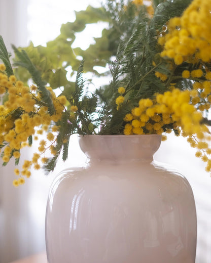 Grand vase en verre rose et blanc - Silly &amp; Billy