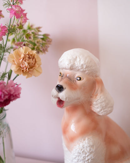 Grande sculpture de caniche en faïence italienne - Silly &amp; Billy