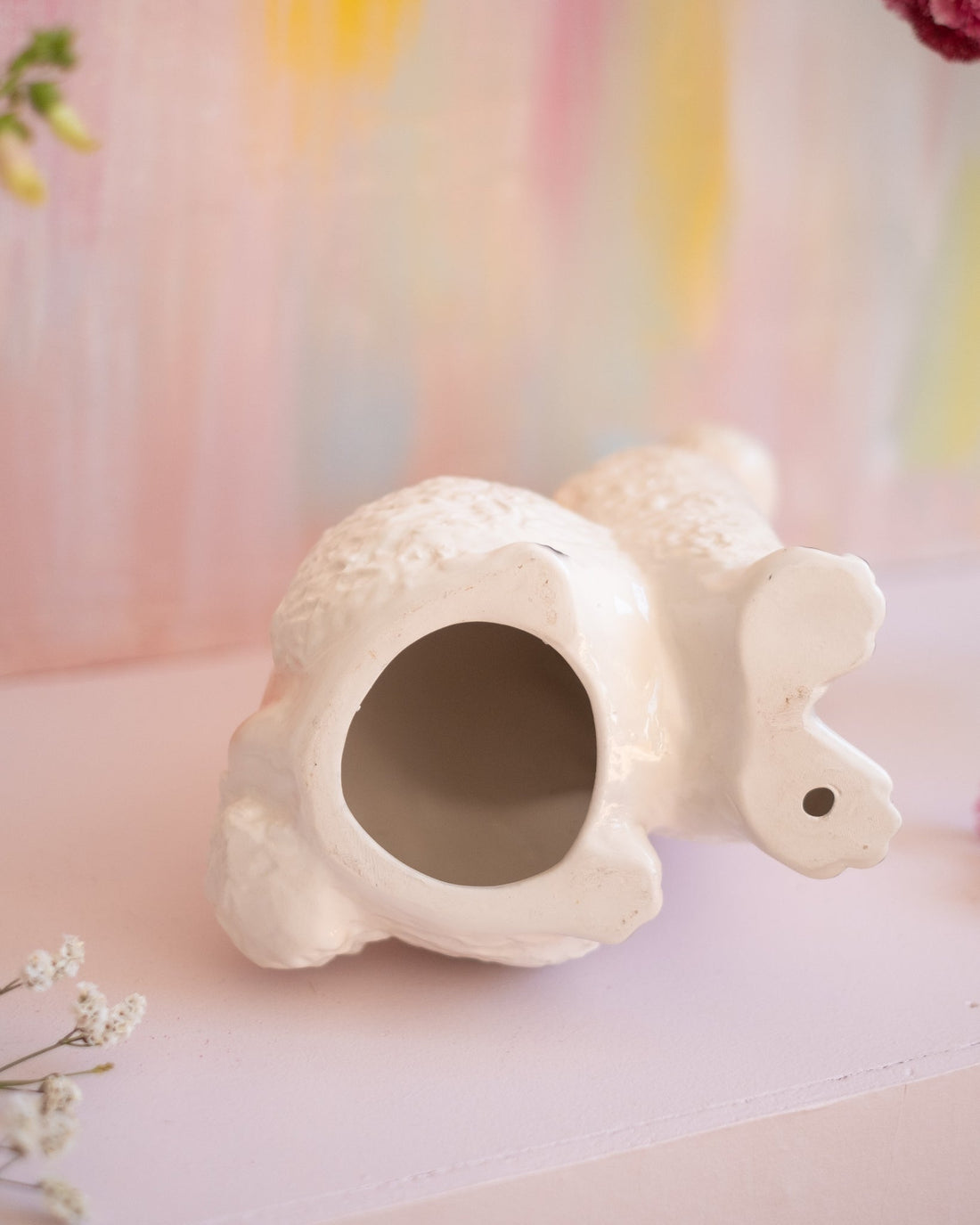 Grande sculpture de caniche en faïence italienne - Silly &amp; Billy