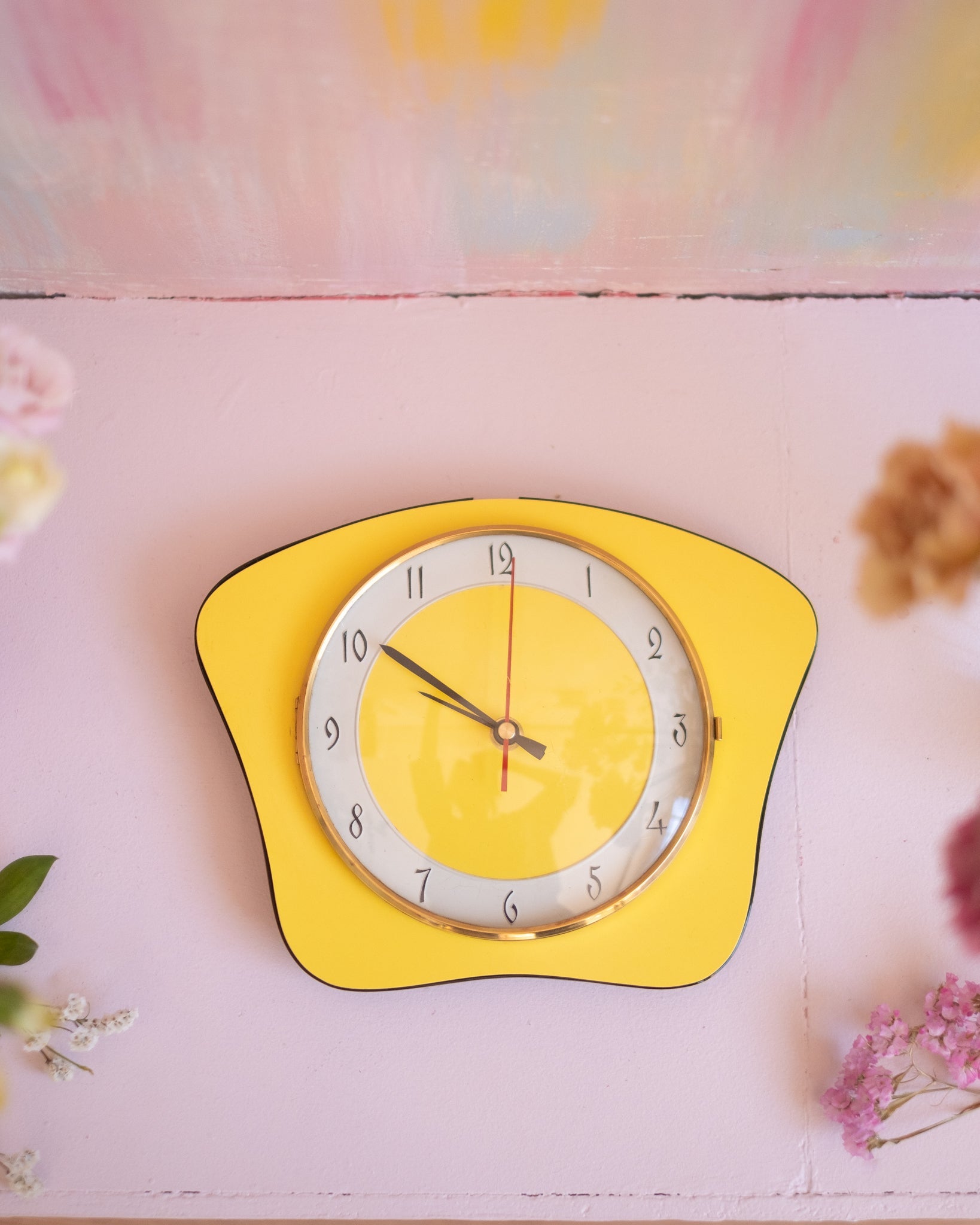 Horloge vintage jaune - Silly &amp; Billy