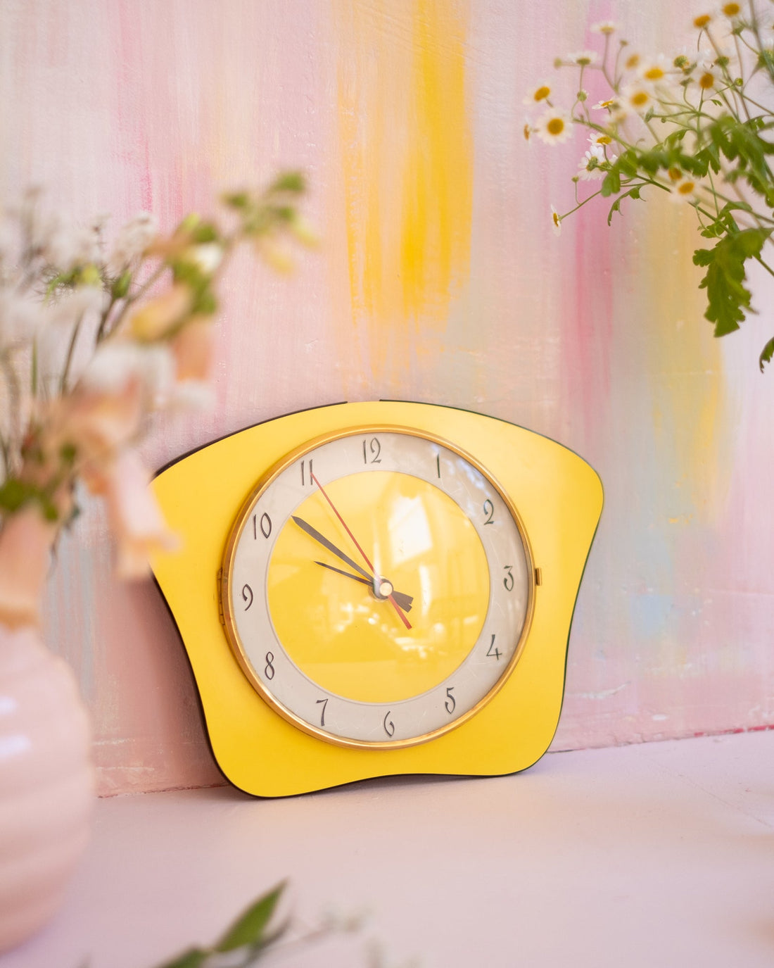 Horloge vintage jaune - Silly &amp; Billy