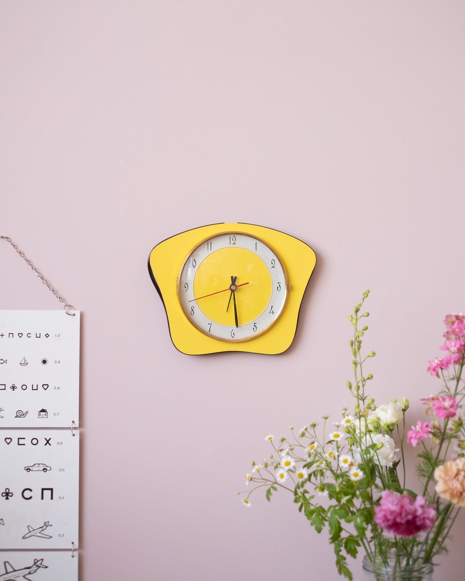 Horloge vintage jaune - Silly &amp; Billy