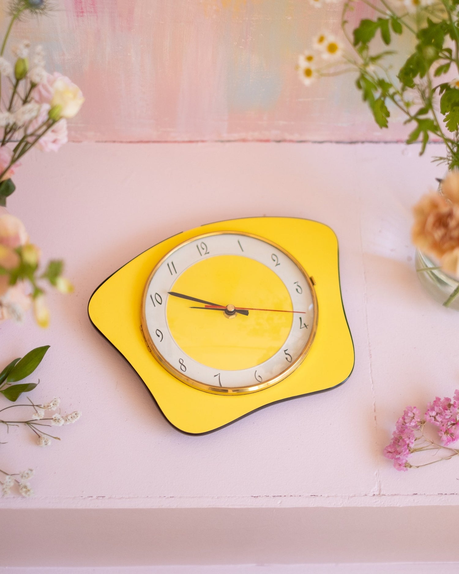 Horloge vintage jaune - Silly &amp; Billy