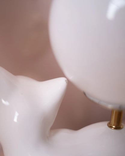 Lampe chat en céramique et opaline - Silly &amp; Billy