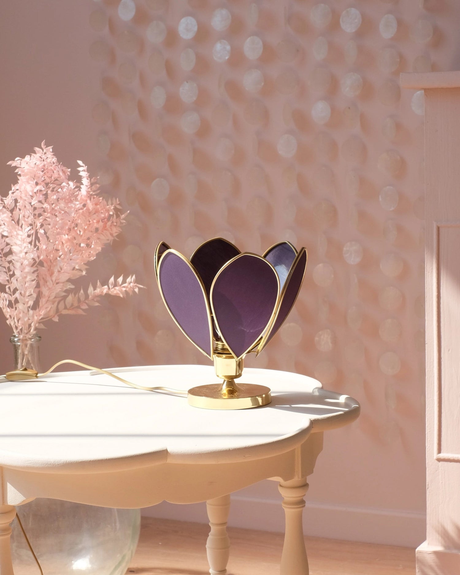 Lampe Fleur à poser - Bleu nuit et doré - Silly &amp; Billy