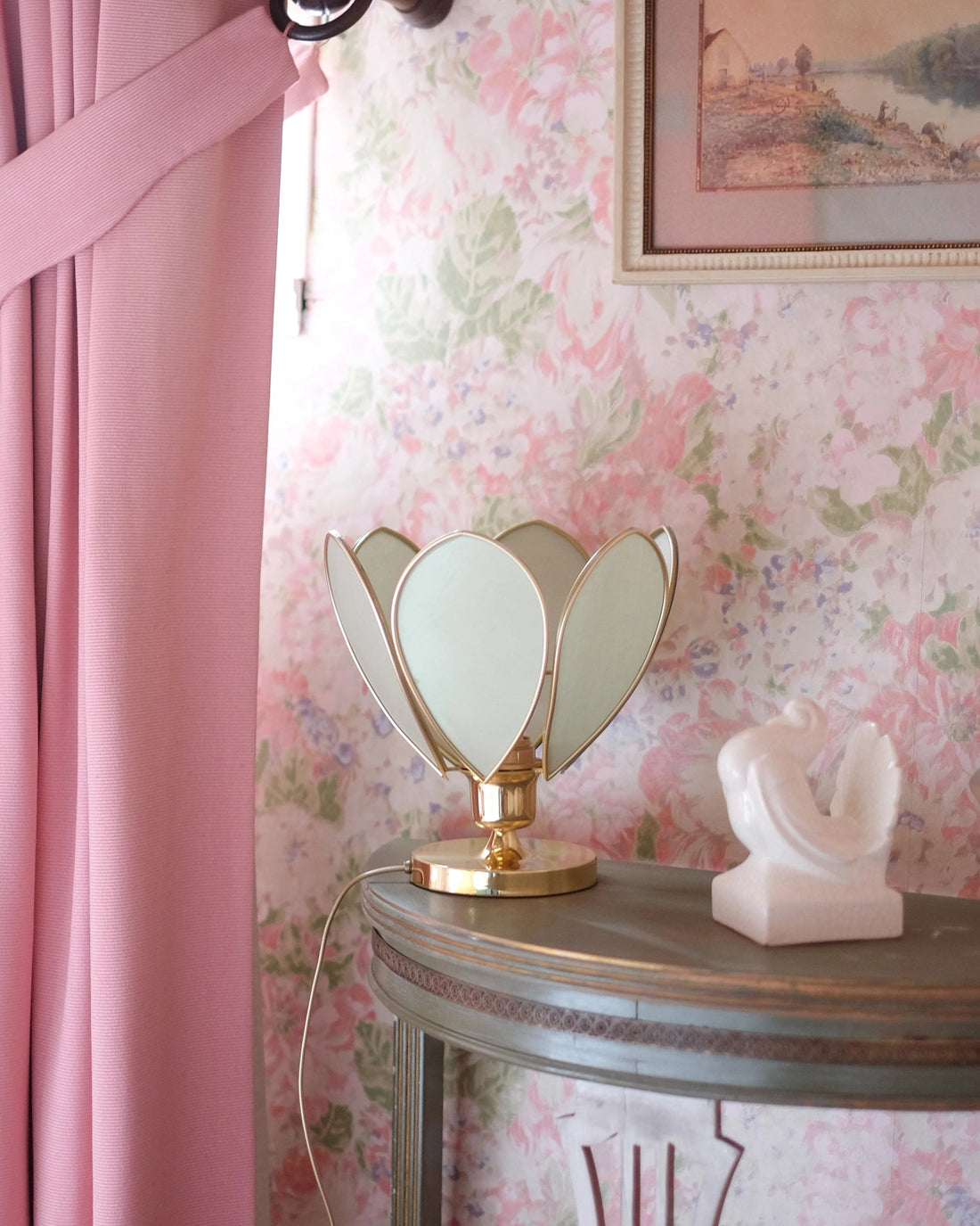 Lampe Fleur à poser - Eucalyptus et doré - Silly &amp; Billy