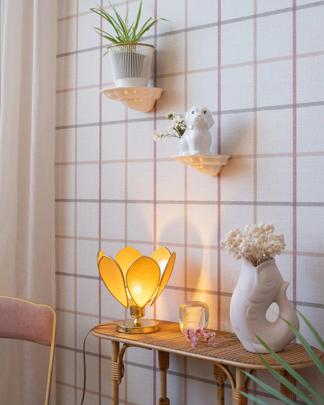 Lampe Fleur à poser - Honey et doré - Silly &amp; Billy