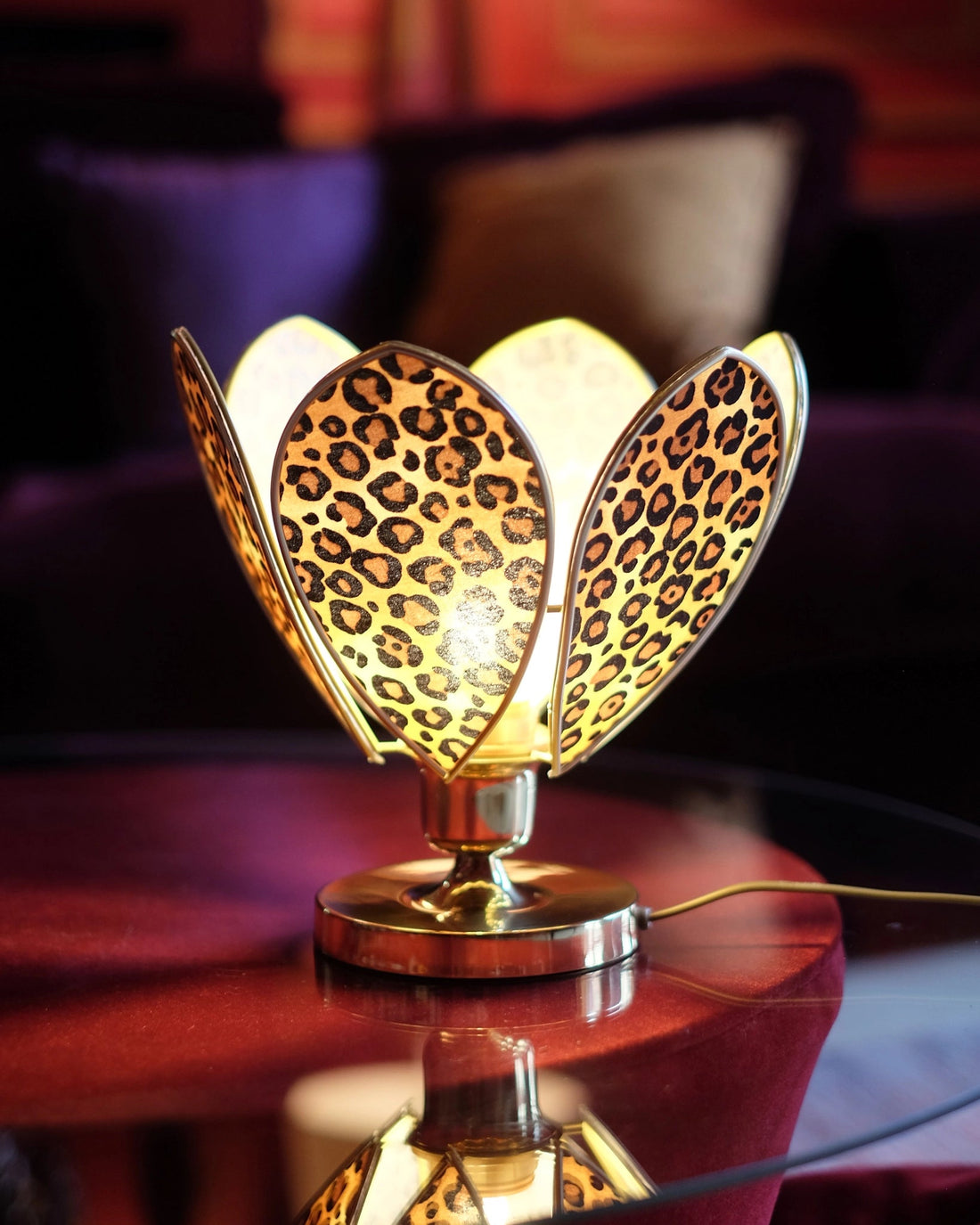 Lampe Fleur à poser - Motif léopard - Silly &amp; Billy