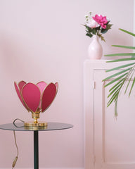 Lampe Fleur à poser - Rose des bois et doré