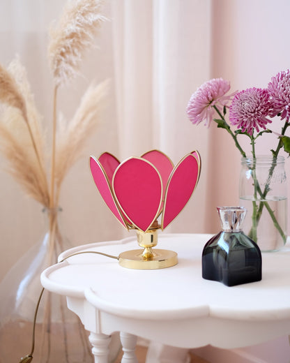 Lampe Fleur à poser - Rose des bois et doré - Silly &amp; Billy