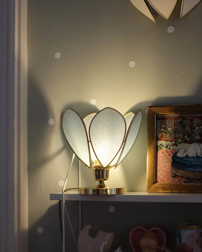 Lampe Fleur à poser - Sauge et doré - Silly &amp; Billy