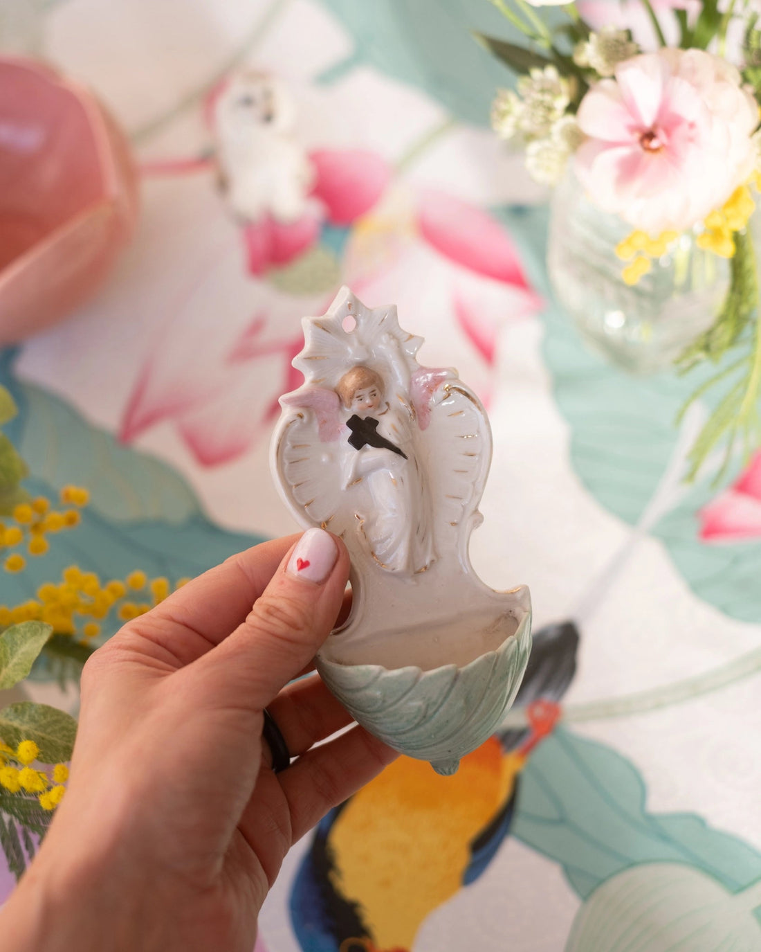 Petit bénitier en porcelaine - Silly &amp; Billy