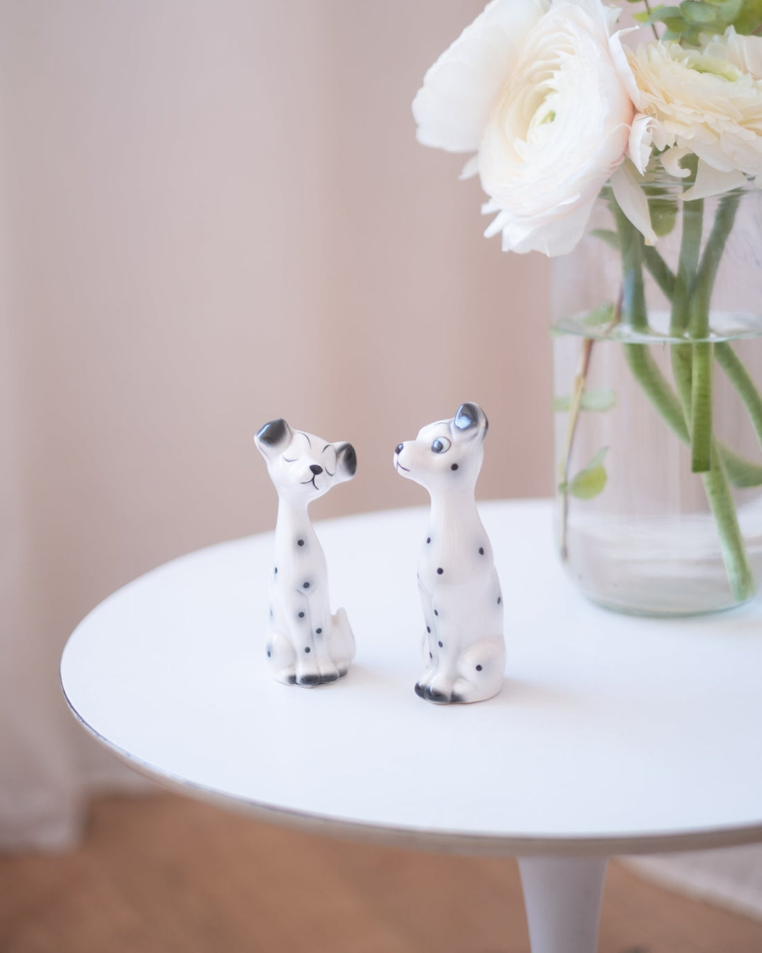 Petit couple de dalmatiens en céramique vintage - Silly &amp; Billy