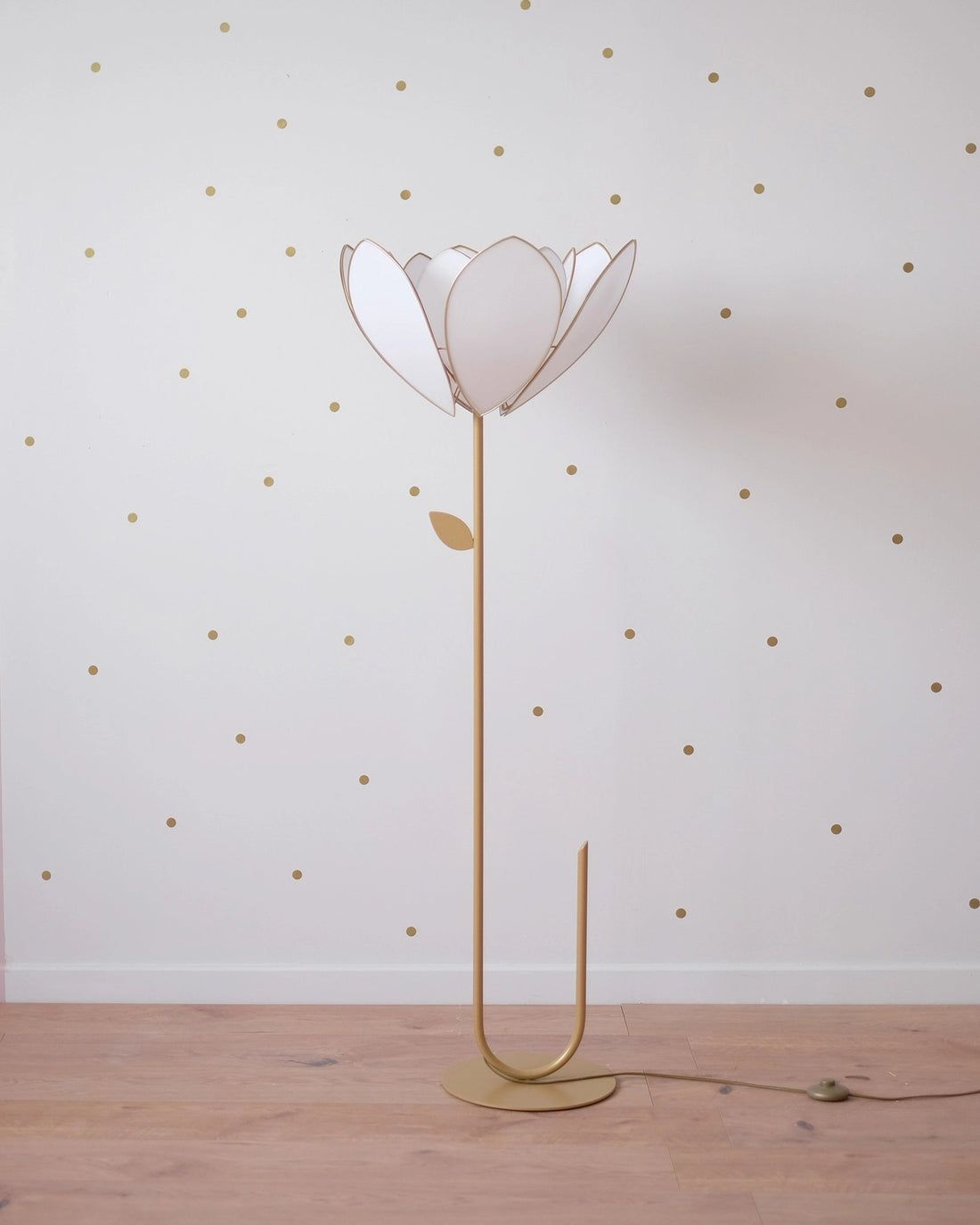 Pied de lampadaire et abat - jour fleur double - Écru - Silly &amp; Billy