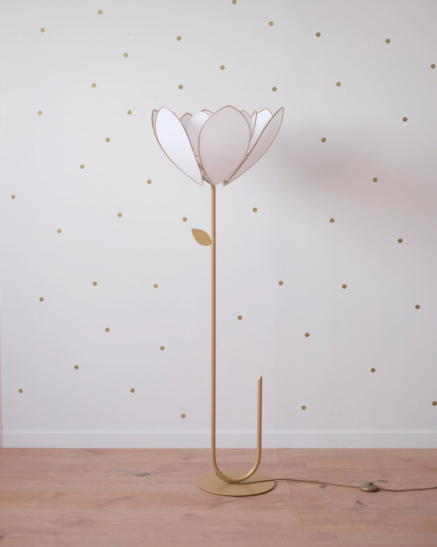 Pied de lampadaire et abat - jour fleur double - Écru - Silly &amp; Billy