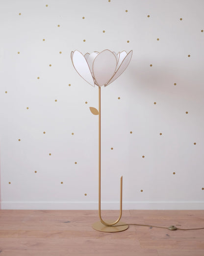 Pied de lampadaire et abat - jour fleur double - Écru - Silly &amp; Billy