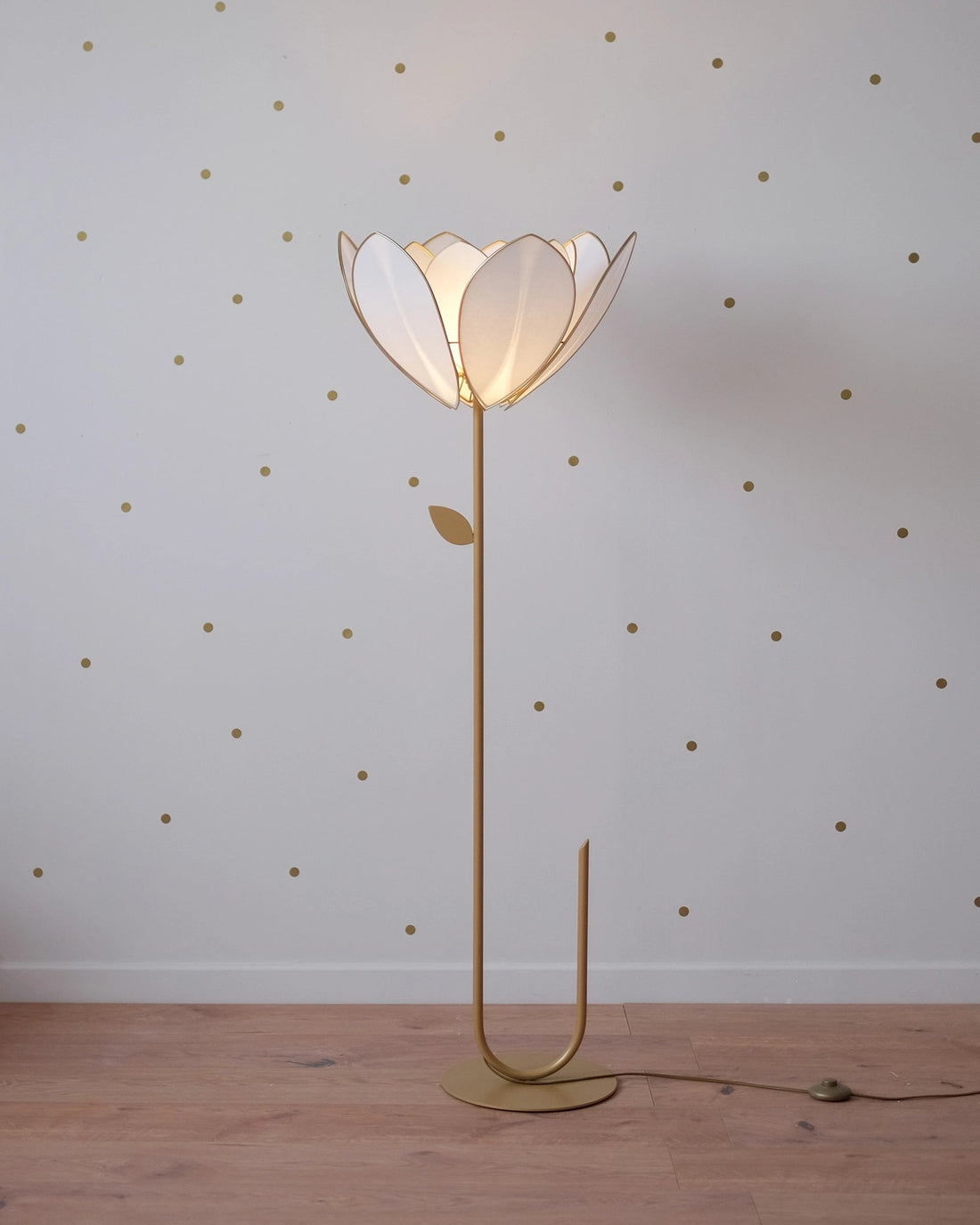 Pied de lampadaire et abat - jour fleur double - Écru - Silly &amp; Billy