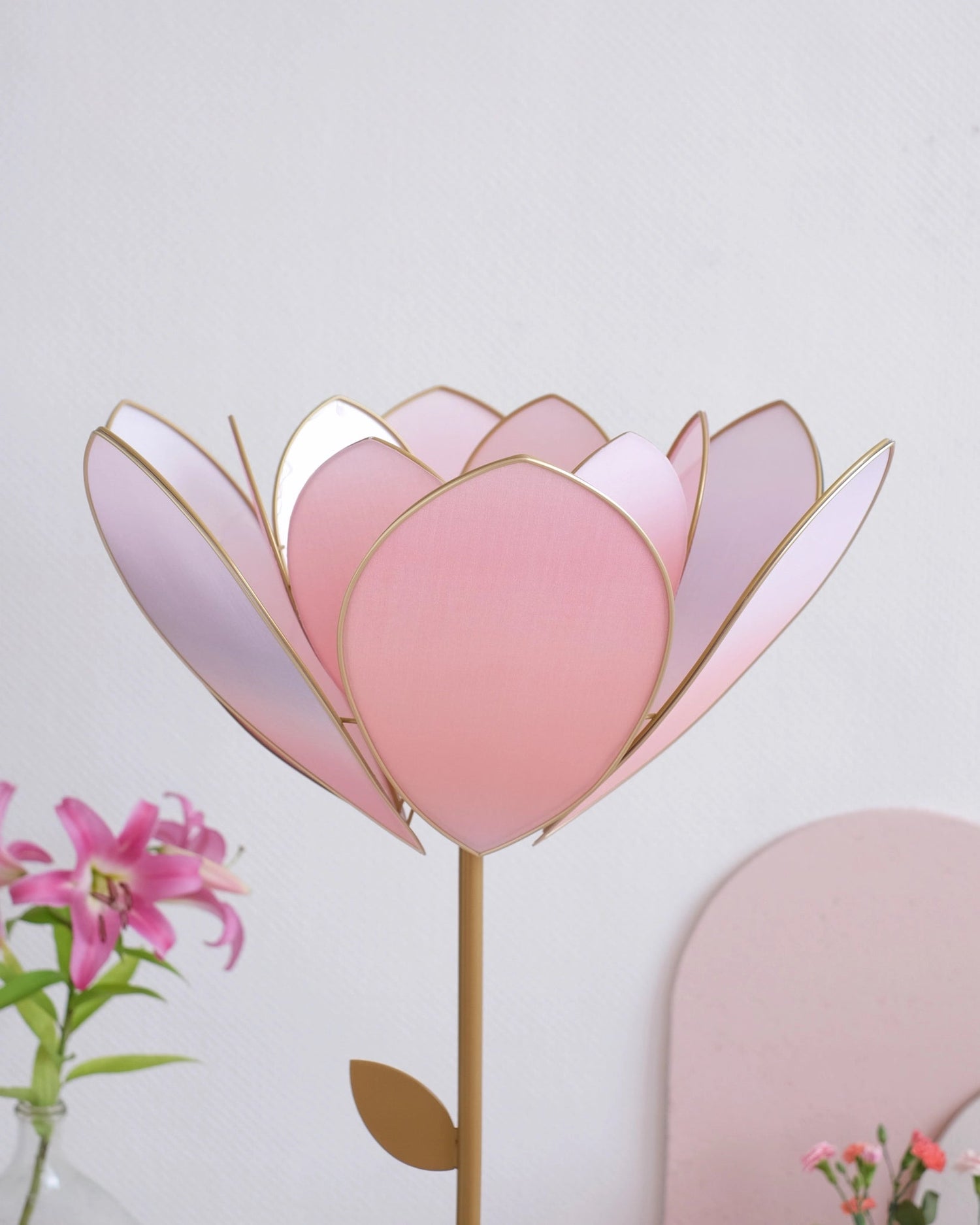 Pied de lampadaire et abat - jour fleur double - Été indien - Silly &amp; Billy