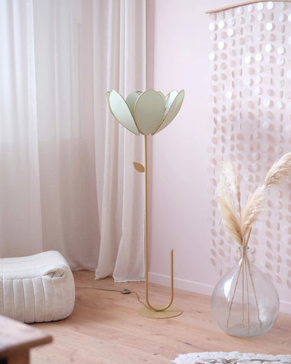Pied de lampadaire et abat - jour fleur double - Eucalyptus - Silly &amp; Billy