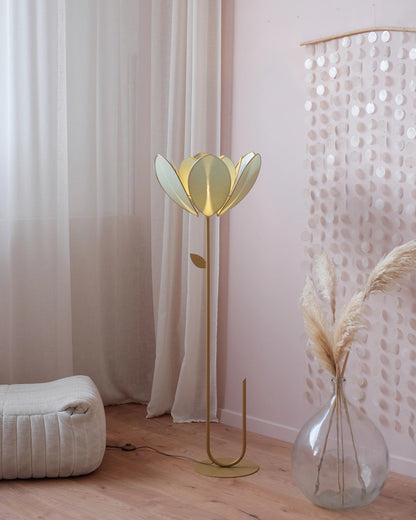 Pied de lampadaire et abat - jour fleur double - Eucalyptus - Silly &amp; Billy