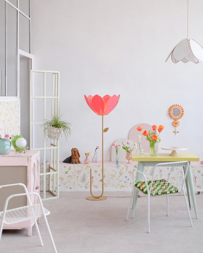 Pied de lampadaire et abat - jour fleur double - Flamingo - Silly &amp; Billy