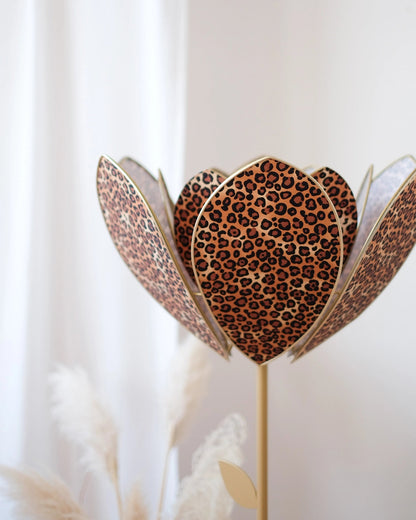 Pied de lampadaire et abat - jour fleur double - Léopard - Silly &amp; Billy