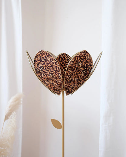 Pied de lampadaire et abat - jour fleur double - Léopard - Silly &amp; Billy