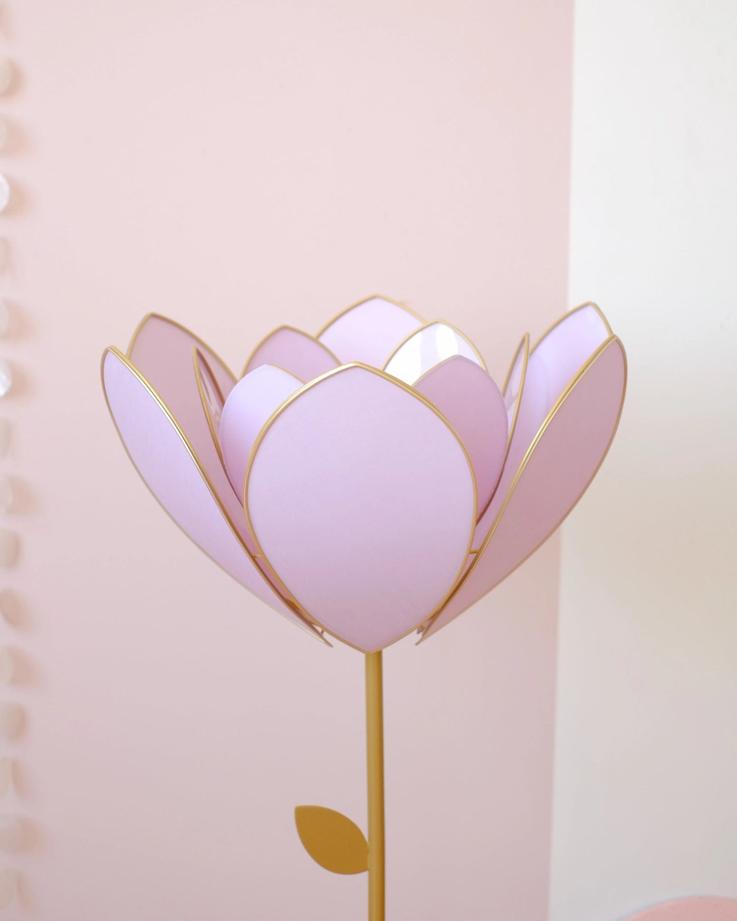 Pied de lampadaire et abat - jour fleur double - Lilas - Silly &amp; Billy