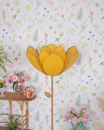 Pied de lampadaire et abat - jour fleur double - Mimosa - Silly &amp; Billy