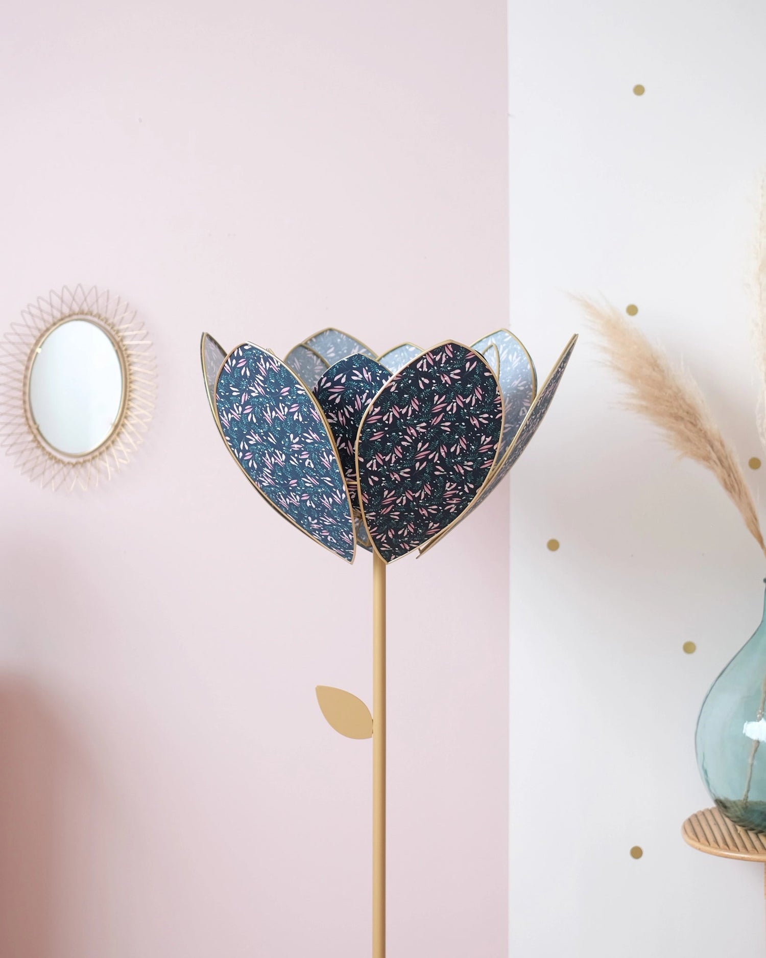 Pied de lampadaire et abat - jour fleur double - Night Light - Silly &amp; Billy