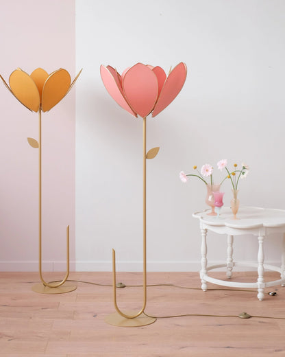 Pied de lampadaire et abat - jour fleur double - Terracotta - Silly &amp; Billy