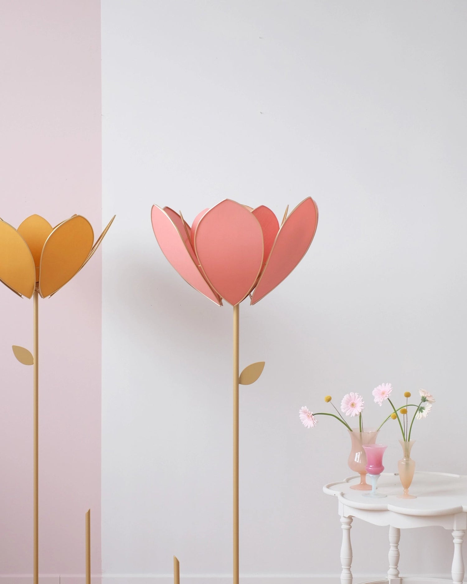 Pied de lampadaire et abat - jour fleur double - Terracotta - Silly &amp; Billy