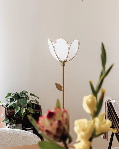 Pied de lampadaire et abat - jour fleur simple - Écru - Silly &amp; Billy