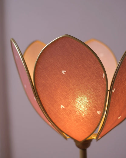 Pied de lampadaire et abat - jour fleur simple - Petits coeurs - Silly &amp; Billy