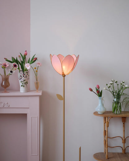 Pied de lampadaire et abat - jour fleur simple - Sugar - Silly &amp; Billy
