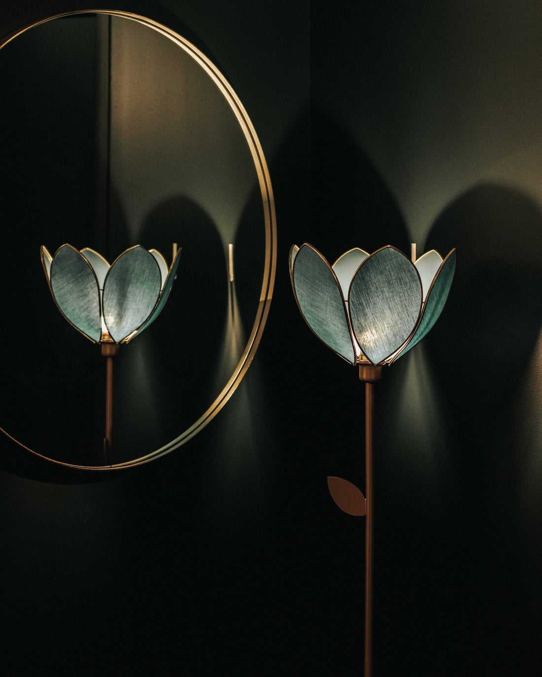 Pied de lampadaire et abat - jour fleur simple - Tempête - Silly &amp; Billy
