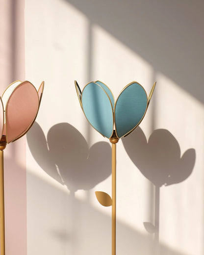 Pied de lampadaire et abat - jour fleur simple - Tempête - Silly &amp; Billy
