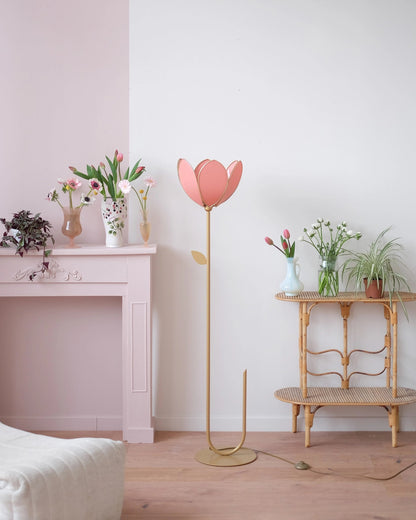 Pied de lampadaire et abat - jour fleur simple - Terracotta - Silly &amp; Billy