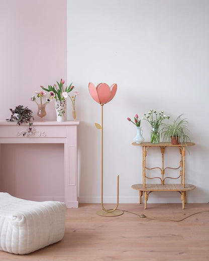 Pied de lampadaire et abat - jour fleur simple - Terracotta - Silly &amp; Billy
