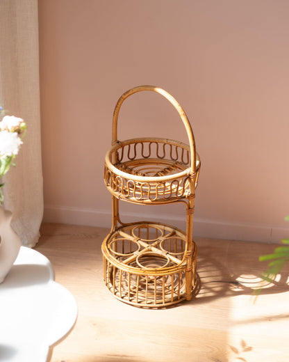 Porte - boissons vintage en rotin - Silly &amp; Billy