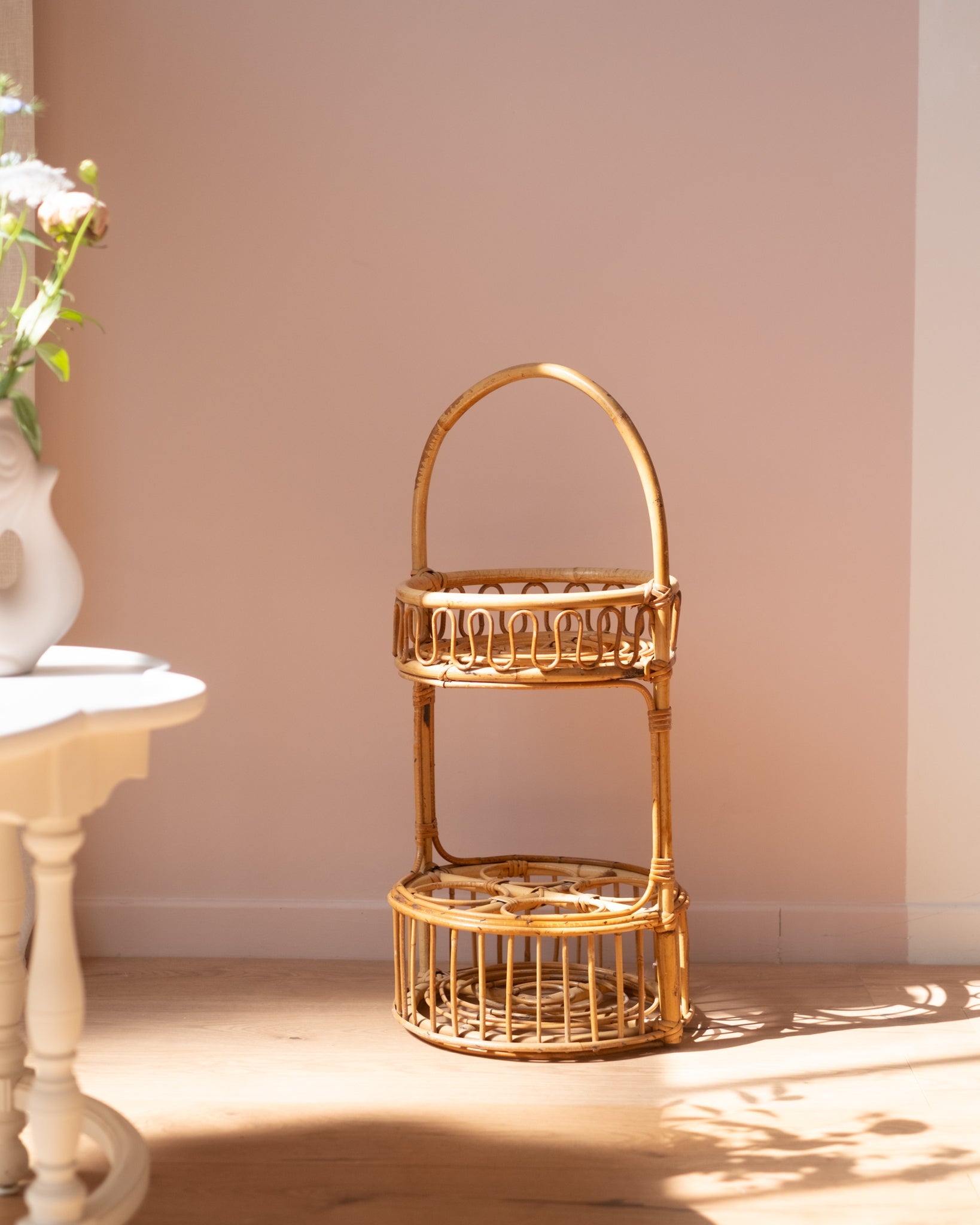 Porte - boissons vintage en rotin - Silly &amp; Billy