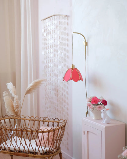 Support mural et baladeuse Fleur - Flamingo et doré - Silly &amp; Billy