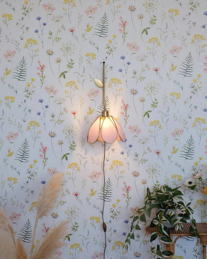 Support mural et baladeuse Fleur - Lilas et doré - Silly &amp; Billy