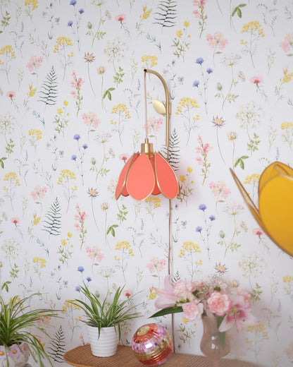 Support mural et baladeuse Fleur - Pamplemousse et doré - Silly &amp; Billy