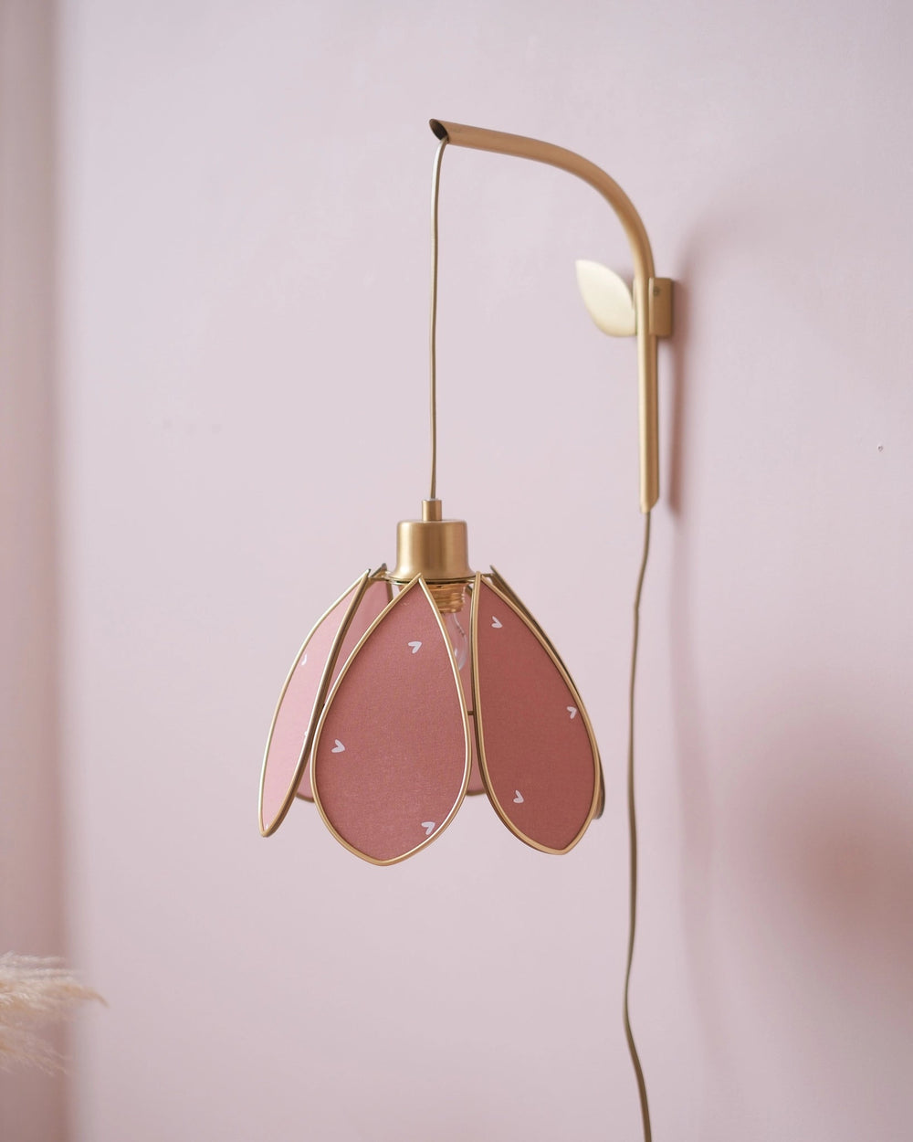 Support mural et baladeuse Fleur - Petits coeurs