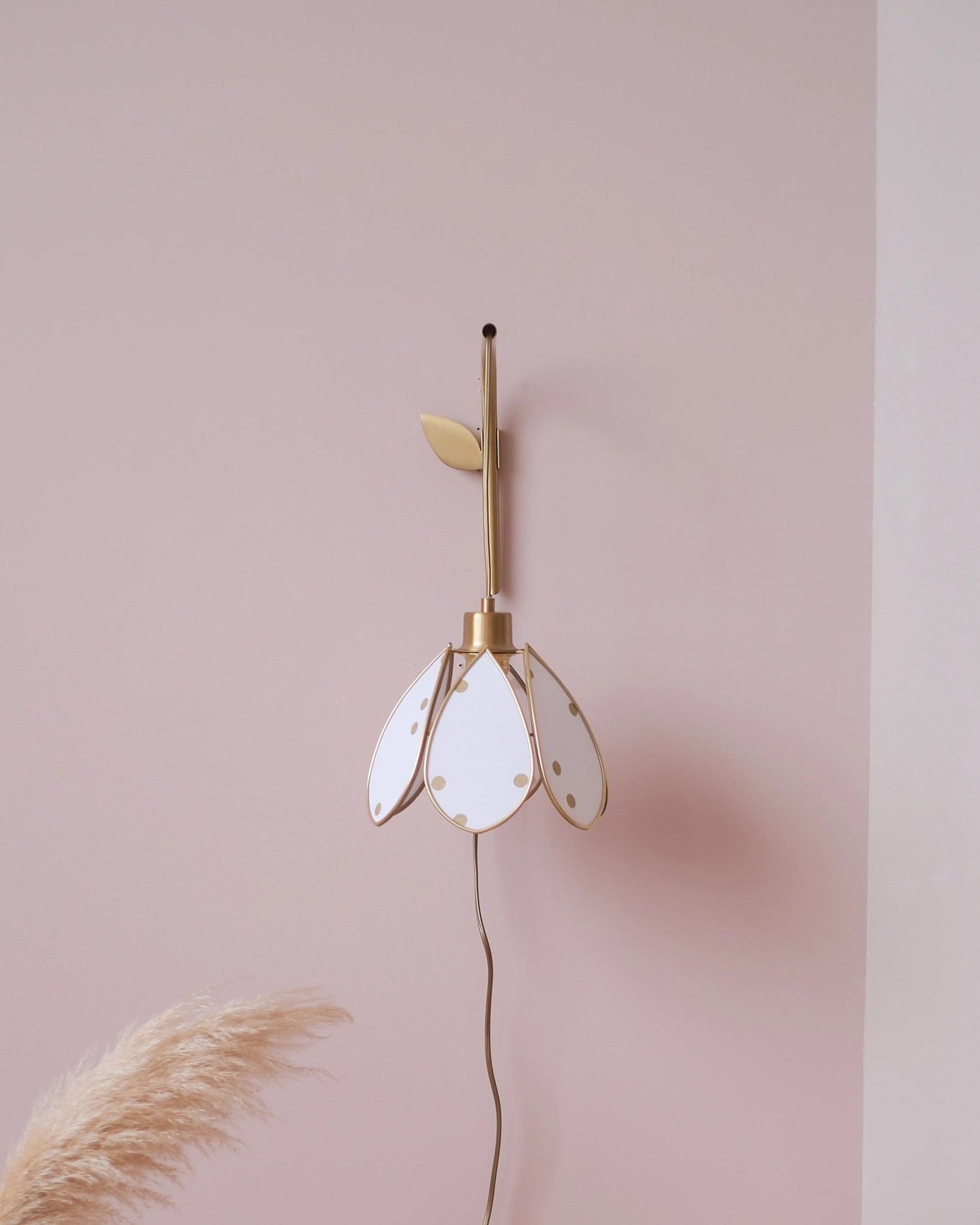 Support mural et baladeuse Fleur - Pois dorés - Silly &amp; Billy