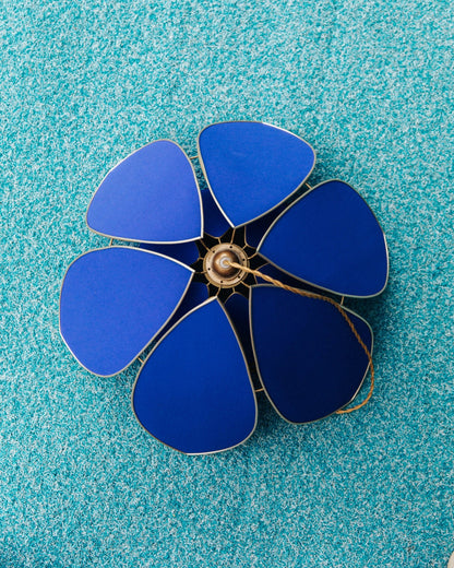 Suspension Fleur double - Bleu Royal et doré - Silly &amp; Billy