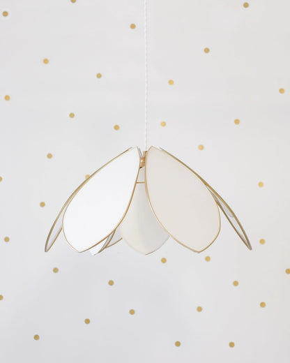 Suspension Fleur double - Écru et doré - Silly &amp; Billy